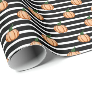 Halloween-Kürbis mit Streifen, Erntedank Geschenkpapier