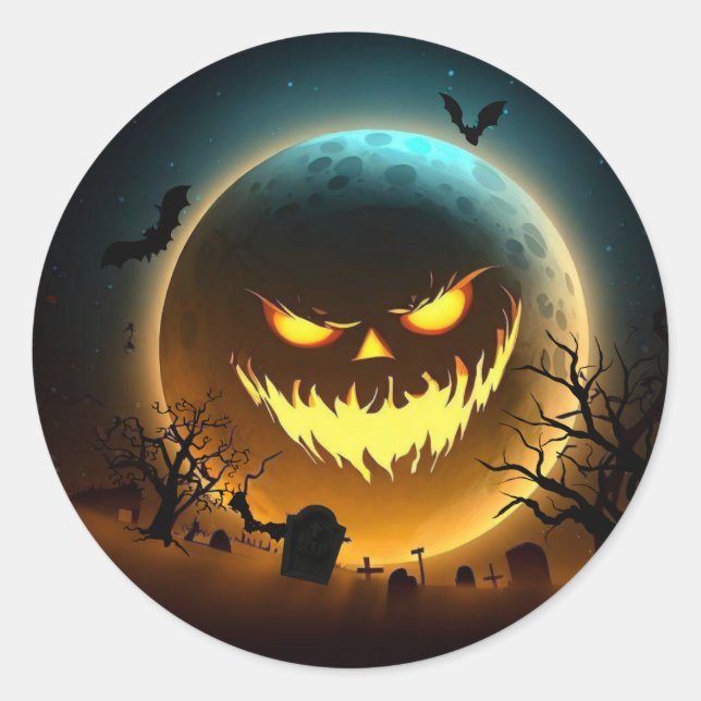 Halloween/Kürbis/Mond/Fall Runder Aufkleber (Vorderseite)