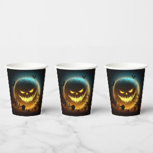 Halloween/Kürbis/Mond/Herbst Pappbecher