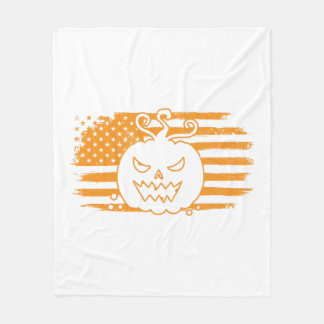 Halloween-Kürbis-Monster USA-Flagge Fleecedecke
