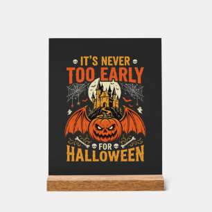 Halloween-Kürbis Nie Zu Früh Burg Grafik_1 Acrylschild