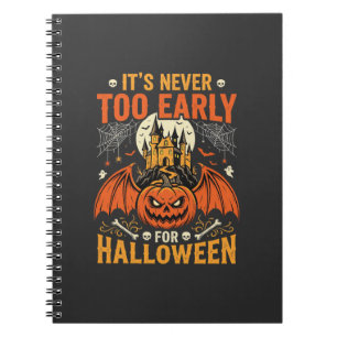 Halloween-Kürbis Nie Zu Früh Schloss Grafik_1 Notizblock