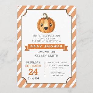Halloween-Kürbis-Orangen-Babyparty Einladung