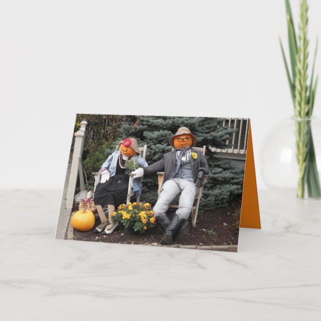 Halloween-Kürbis-Paar-Jahrestag Karte (Vorderseite)