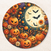 Halloween-Kürbis-Papieruntersetzer