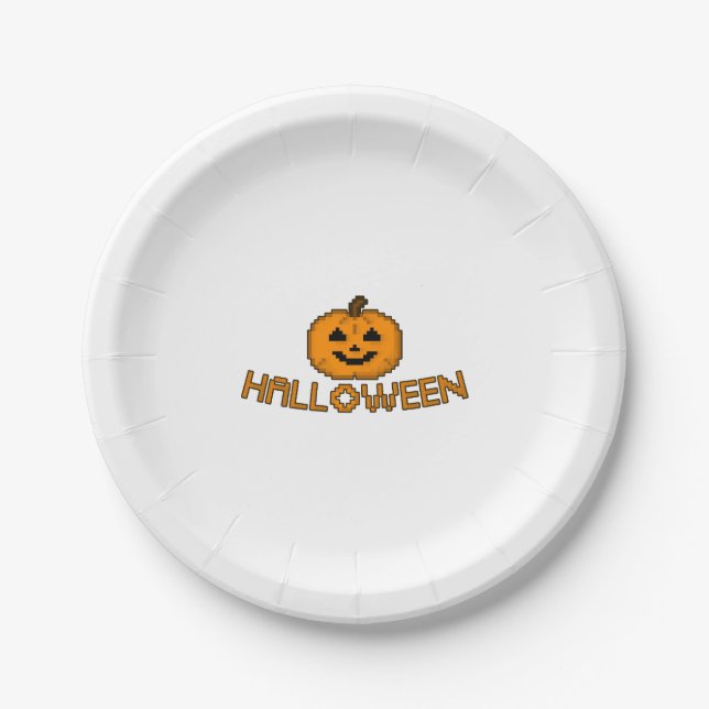 Halloween-Kürbis Pappteller (Vorderseite)
