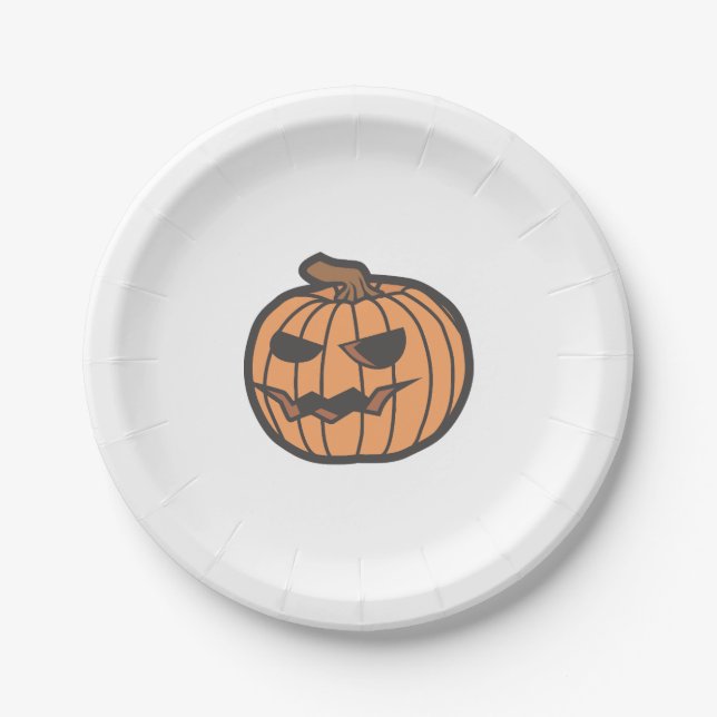 Halloween-Kürbis Pappteller (Vorderseite)