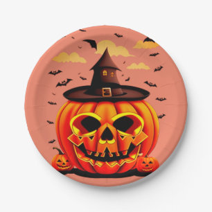 Halloween-Kürbis Pappteller