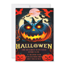 Halloween-Kürbis-Party Einladung