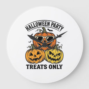 Halloween-Kürbis-Party Vintage-Jack-O-Lantern-Shi Große Wanduhr