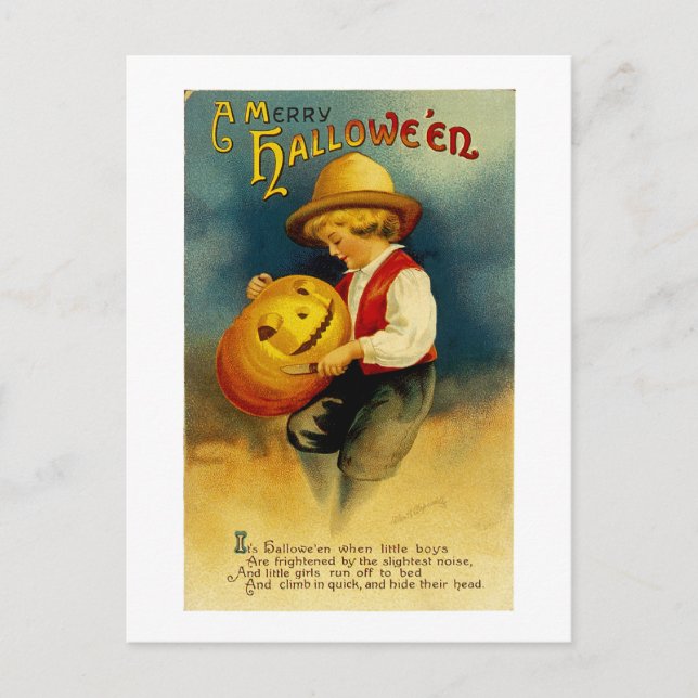 Halloween-Kürbis Postkarte (Vorderseite)