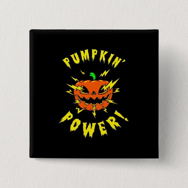 Halloween Kürbis Power Button (Vorderseite)