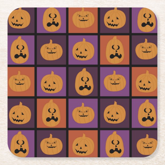 Halloween-Kürbis Rechteckiger Pappuntersetzer (Vorderseite)