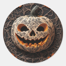 Halloween-Kürbis Runder Aufkleber