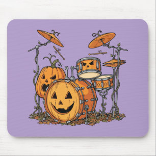 Halloween-Kürbis-Schlagzeug-Set Mousepad