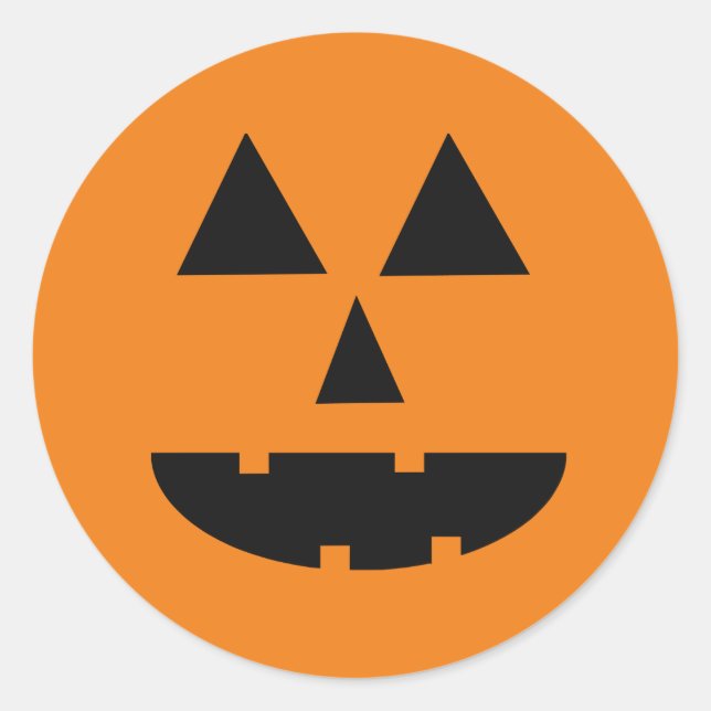 Halloween Kürbis. Schwarzer Jack Runder Aufkleber (Vorderseite)