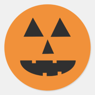 Halloween Kürbis. Schwarzer Jack Runder Aufkleber