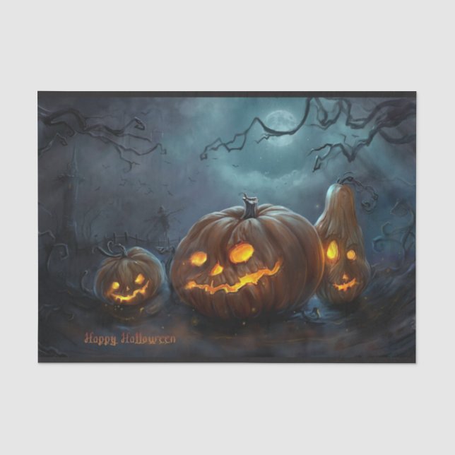 Halloween-Kürbis-Seidenpapier-Blätter Seidenpapier (Vorderseite)