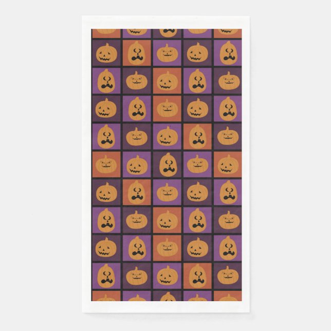Halloween-Kürbis Serviette (Vorderseite)