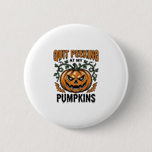 Halloween-Kürbis-Shirt Vintage-Gravur-Witz_1 Button