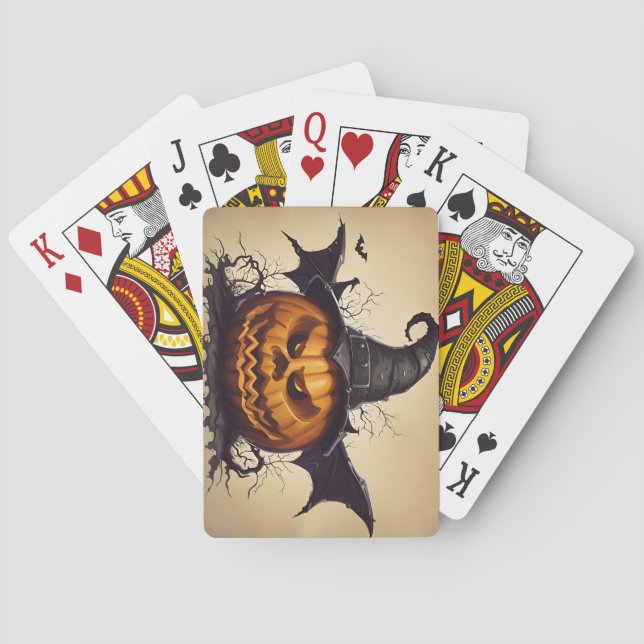 Halloween Kürbis Spielkarten (Rückseite)