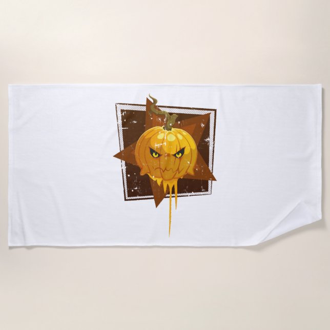 Halloween-Kürbis Strandtuch (Vorderseite)