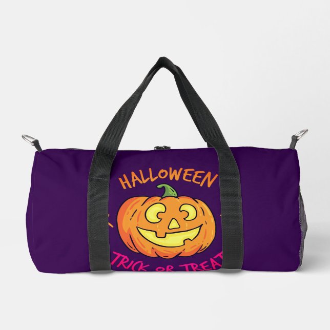 Halloween-Kürbis-Süßes-oder-Saures-Etikett Duffle Bag (Vorderseite)
