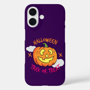 Halloween-Kürbis-Süßes-oder-Saures-Etikett iPhone 16 Hülle