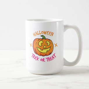 Halloween-Kürbis-Süßes-oder-Saures-Etikett Kaffeetasse