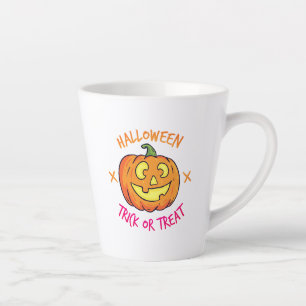 Halloween-Kürbis-Süßes-oder-Saures-Etikett Milchtasse