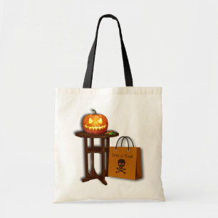 Halloween-Kürbis-Süßigkeiten oder Saures Tragetasche