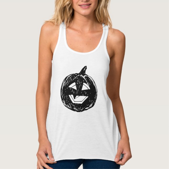 Halloween-Kürbis Tank Top (Vorderseite)