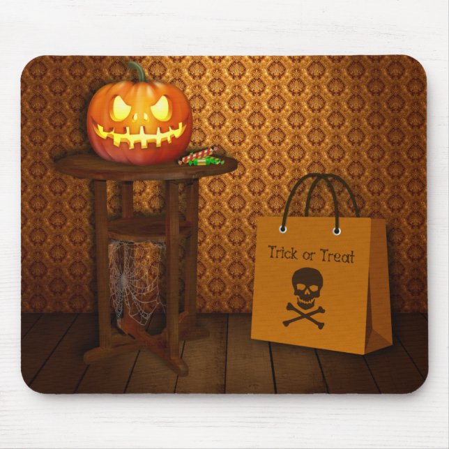 Halloween-Kürbis-Trick oder Leckerei Mousepad (Vorne)