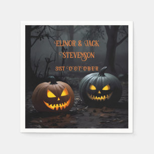 Halloween-Kürbis und Blumenmuster Serviette