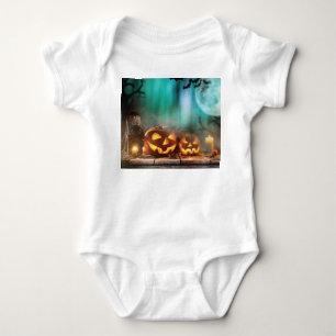 Halloween Kürbis und Fledermäuse Baby Strampler