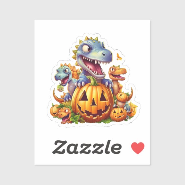 Halloween-Kürbis und niedliche Dinosaurier Aufkleber (Blatt)
