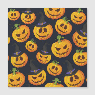 Halloween-Kürbis: Vintage-Hexen-Muster Magnetkarte