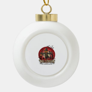 Halloween-Kürbis-Vogelscheuche-Rabe-Fledermäuse_1 Keramik Kugel-Ornament