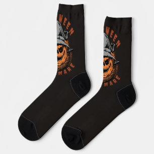 Halloween-Kürbis-Vogelscheuchen-Design Socken