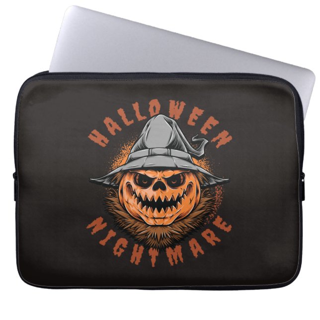 Halloween-Kürbis-Vogelscheuchendesign Laptopschutzhülle (Vorderseite)