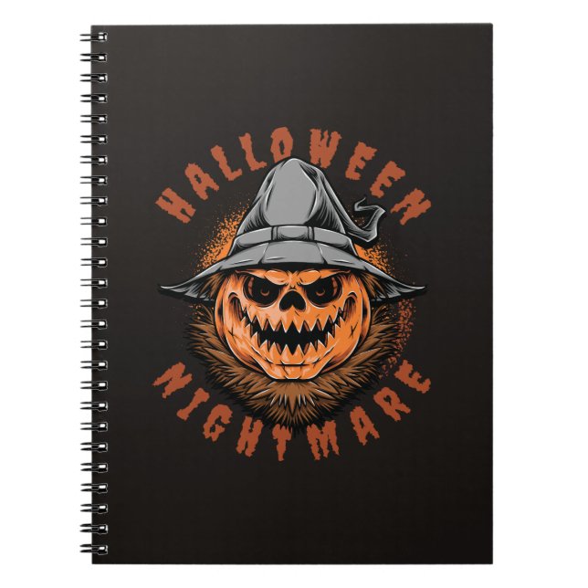 Halloween-Kürbis-Vogelscheuchendesign Notizblock (Vorderseite)