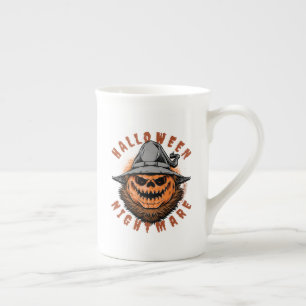 Halloween-Kürbis-Vogelscheuchendesign Prozellantasse