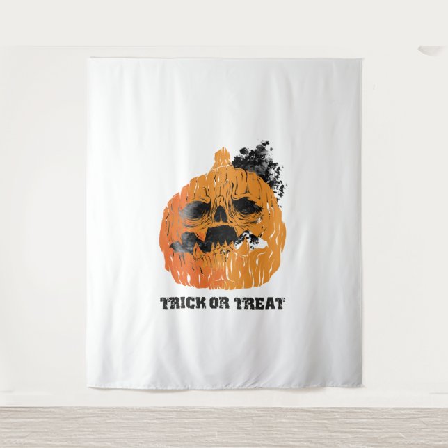 Halloween-Kürbis Wandteppich (Vorderseite)