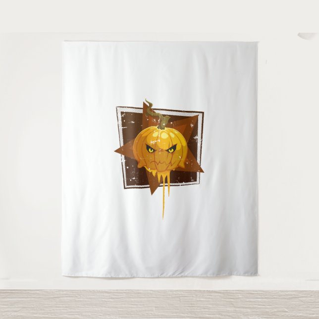 Halloween-Kürbis Wandteppich (Vorderseite)