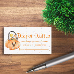 Halloween-Kürbis-Windeln-Raffle Baby-Party Begleitkarte