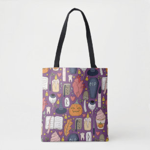 Halloween Kürbis, witzige nahtlose Muster. Tasche
