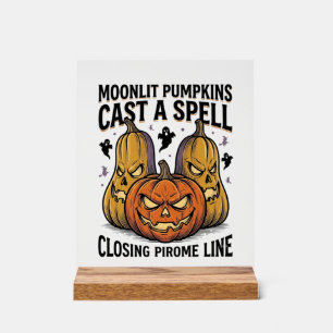 Halloween-Kürbis-Zitat Mondbeschienene Jack O Lant Acrylschild