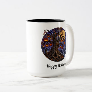 Halloween-Kürbisbaum Zweifarbige Tasse