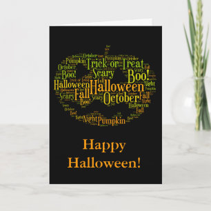 Halloween-KürbisBoo! Schwarzes und orange Karte