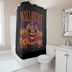Halloween, Kürbiscoven blüht, Gothic Duschvorhang